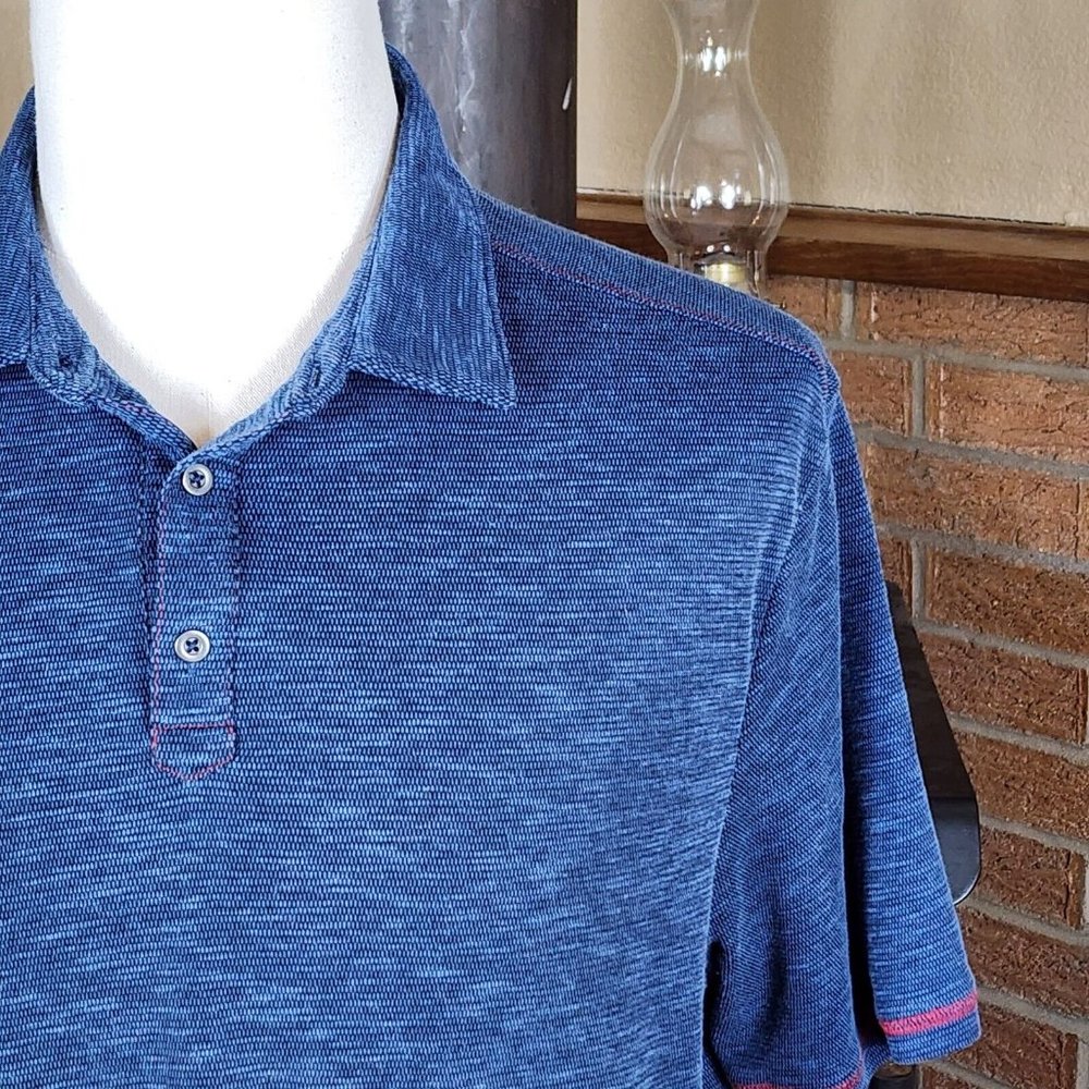Nat Nast Polo Shirt Navy with Red Stitching Size XL